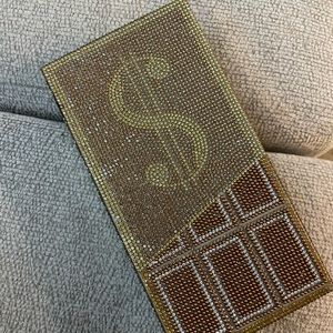 Fashion Nova gold money clutch